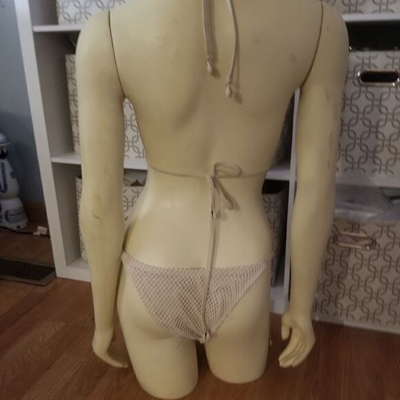 ZAFUL Women Bikini Set Two Piece Textured Beaded Tie Back Halter Cheeky Swimsuit - Picture 11 of 15